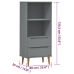 vidaXL Librería MOLDE madera maciza de pino gris 60x35x133,5 cm