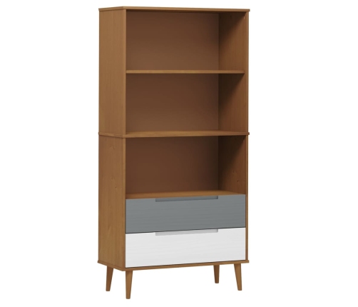 Librería MOLDE madera maciza de pino marrón 85x35x170,5 cm