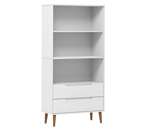 Librería MOLDE madera maciza de pino blanco 85x35x170,5 cm