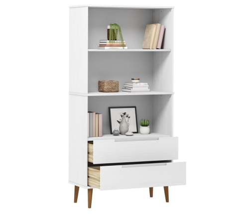 Librería MOLDE madera maciza de pino blanco 85x35x170,5 cm