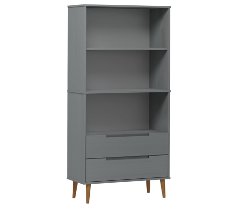 Librería MOLDE madera maciza de pino gris 85x35x170,5 cm