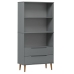 Librería MOLDE madera maciza de pino gris 85x35x170,5 cm