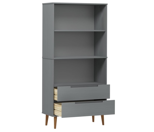 Librería MOLDE madera maciza de pino gris 85x35x170,5 cm