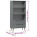 Librería MOLDE madera maciza de pino gris 85x35x170,5 cm