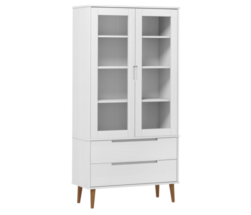 Mueble vitrina MOLDE madera maciza de pino blanco 90x35x175 cm