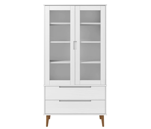 Mueble vitrina MOLDE madera maciza de pino blanco 90x35x175 cm