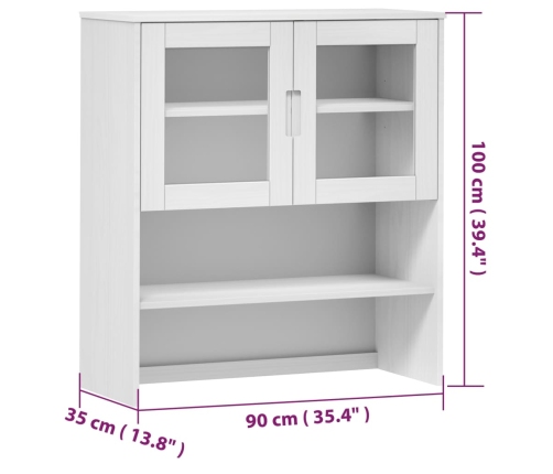 Aparador superior MOLDE madera maciza pino blanco 90x35x100 cm