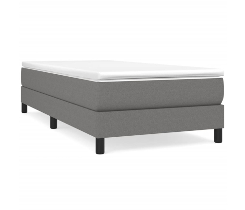 Cama box spring con colchón tela gris oscuro 90x190 cm