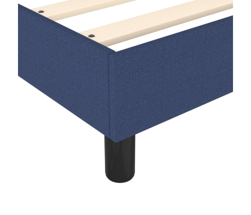 Cama box spring con colchón tela azul 90x190 cm