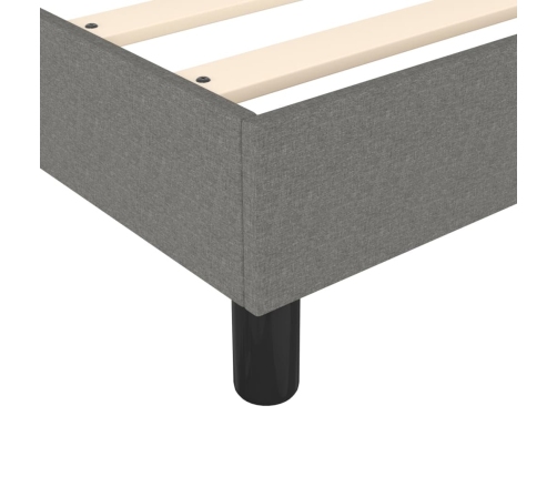 Cama box spring con colchón tela gris oscuro 100x200 cm