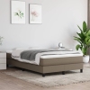 Cama box spring con colchón tela gris taupe 120x200 cm