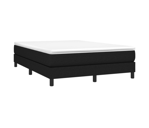 Cama box spring con colchón tela negro 140x190 cm