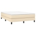Cama box spring con colchón tela color crema 140x200 cm