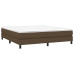 Cama box spring con colchón tela marrón oscuro 180x200 cm