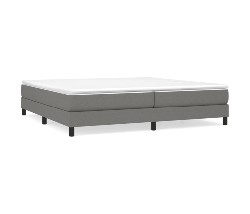 Cama box spring con colchón tela gris oscuro 200x200 cm