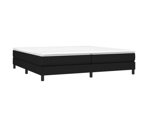 Cama box spring con colchón tela negro 200x200 cm