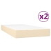 vidaXL Cama box spring con colchón tela color crema 200x200 cm