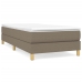 Cama box spring con colchón tela gris taupe 90x190 cm