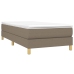 Cama box spring con colchón tela gris taupe 90x190 cm
