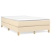 Cama box spring con colchón tela color crema 120x200 cm