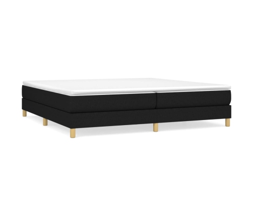 Cama box spring con colchón tela negro 200x200 cm