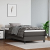 Cama box spring con colchón cuero sintético gris 80x200 cm