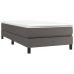 Cama box spring con colchón cuero sintético gris 90x200 cm