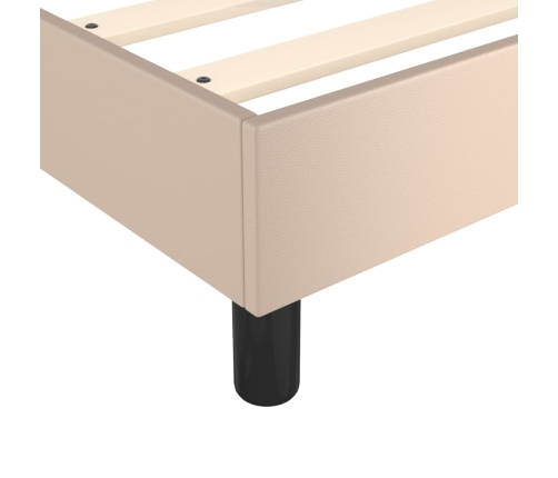 vidaXL Cama box spring con colchón cuero sintético capuchino 90x200 cm