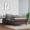 Cama box spring con colchón cuero sintético marrón 100x200 cm