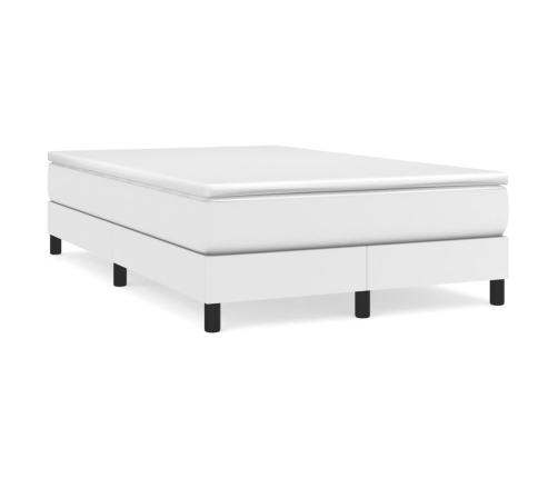 Cama box spring con colchón cuero sintético blanco 120x200 cm