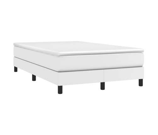 Cama box spring con colchón cuero sintético blanco 120x200 cm