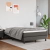 Cama box spring con colchón cuero sintético gris 120x200 cm