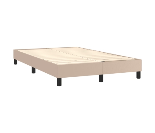 Cama box spring con colchón cuero sintético capuchino 120x200cm