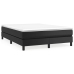 Cama box spring con colchón cuero sintético negro 140x190 cm