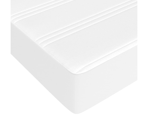 Cama box spring con colchón cuero sintético blanco 140x200cm