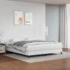 Cama box spring con colchón cuero sintético blanco 160x200 cm