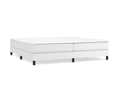 vidaXL Cama box spring con colchón cuero sintético blanco 200x200 cm