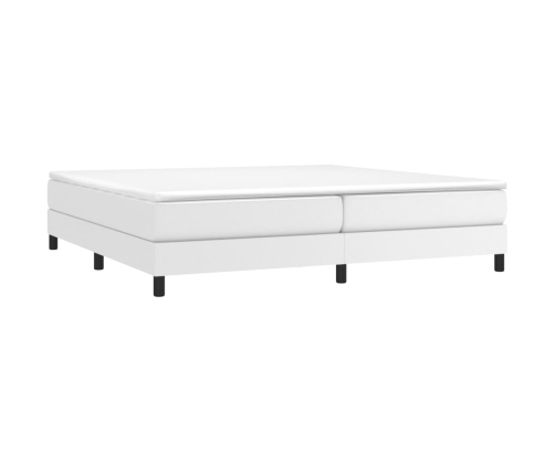 vidaXL Cama box spring con colchón cuero sintético blanco 200x200 cm