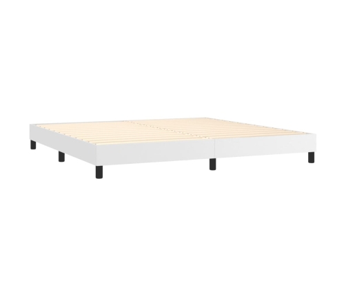 vidaXL Cama box spring con colchón cuero sintético blanco 200x200 cm