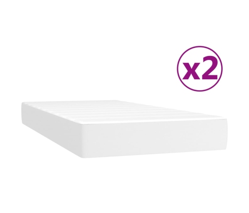 vidaXL Cama box spring con colchón cuero sintético blanco 200x200 cm