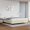 Cama box spring con colchón cuero sintético crema 200x200 cm