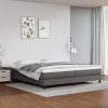 Cama box spring con colchón cuero sintético gris 200x200 cm