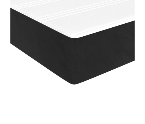 Cama box spring con colchón terciopelo negro 80x200 cm