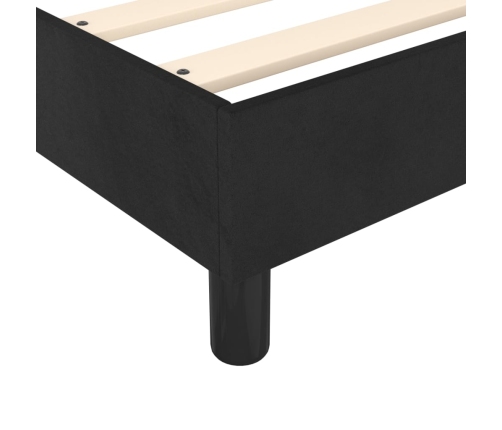 Cama box spring con colchón cuero sintético negro 90x190 cm