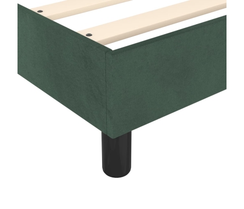 Cama box spring con colchón terciopelo verde oscuro 90x200 cm