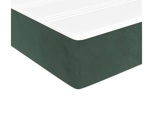 vidaXL Cama box spring con colchón terciopelo verde oscuro 100x200 cm