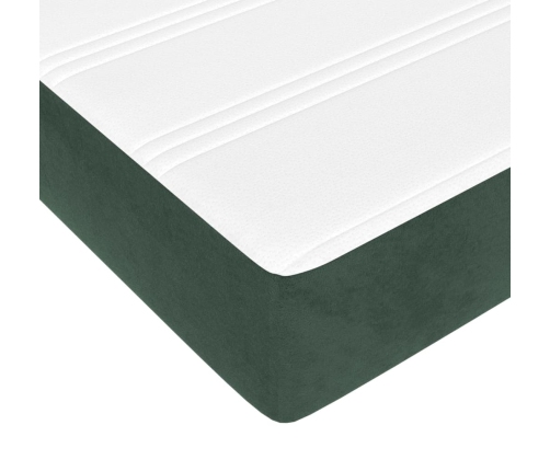 vidaXL Cama box spring con colchón terciopelo verde oscuro 120x200 cm