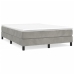 Cama box spring con colchón terciopelo gris claro 140x190 cm