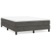 Cama box spring con colchón terciopelo gris oscuro 140x190 cm