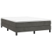 Cama box spring con colchón terciopelo gris oscuro 140x190 cm